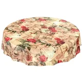 ANRO Tischdecke Wachstuchtischdecke Rund 100 cm Braun