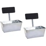 Hti-Living Blumenkasten 2er Set mit Beschriftungsfeld Pflanztopf Pflanzschale für Kräuter