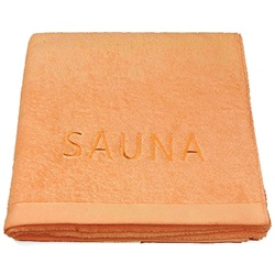 grace grand spa Sauna Liegetuch mit dezenter Stickerei orange 