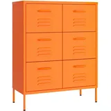 vidaXL Schubladenschrank Orange 80x35x101,5 cm Stahl