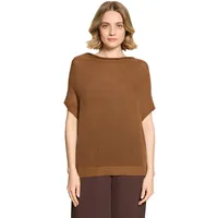 Betty Barclay Lochstrick-Pullover mit Wasserfallausschnitt Braun 42