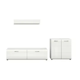 Möbel Kraft Wohnkombination ¦ weiß ¦ Maße (cm): B: 255 H: 160