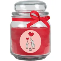 HS Candle Duftkerze & Bonbon Glas Comic Rot Rose