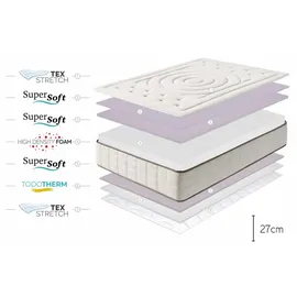 Moonia Cashmere Premier Gel SuperSoft Matratze, 27cm, 150x190cm - Moonia