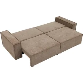 Mirjan24 Schlafsofa Karl, mit zwei Bettkästen und Schlaffunktion, 245x90x82 cm, Wellenfeder beige