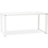 Kadima Design Bürotisch Glas  160 x 80 cm  Moderner Arbeitstisch  Chromelemente, Belastbar 120kg  Weiß