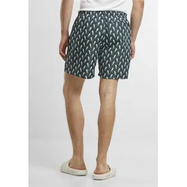 URBAN CLASSICS Badeshorts Urban Classics Herren Pattern Swim Shorts Grün S