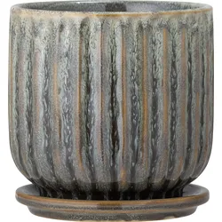 Drago Blumentopf 15,5 cm grün mit Untersetzer