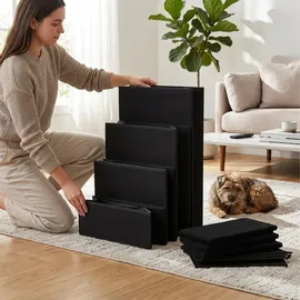 Relaxdays Faltbare Hundetreppe mit Stauraum Schwarz L