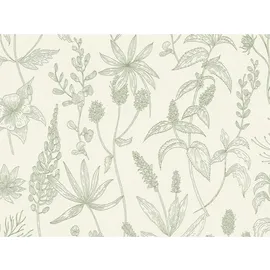 ascreation A.S. Création Vliestapete Jette 5, 373635, Blumenoptik, 0.53 x 10.05 m, grün