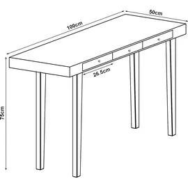 [en.casa] Schreibtisch Hässleholm Bambus 100x50x75cm Natur