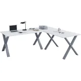VCM Holz Schreibtisch Eckschreibtisch schlicht 190x190 Form links oder rechts Arbeitstisch Platte 50 cm tief Computertisch Büromöbel ona X L