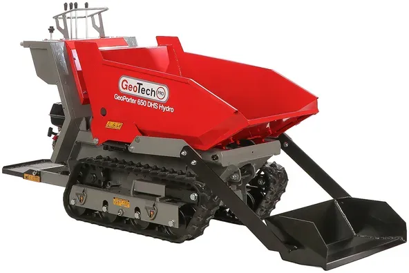 GeoTech Pro GeoPorter 650 DHS Hydro  Raupendumper mit Kippmulde und Schaufel 650 kg  Hydrostatischer Antrieb