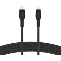 Belkin BoostCharge Pro Flex geflochtenes USB-C/Lightning-Kabel, 1 m, MFi-zertifiziert, 20 W, zum Schnellladen mit PD Power Delivery für Geräte wie iPhone 14/14 Plus, 13, 12, Pro, Max, mini – Schwarz