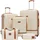 luxuskollektion COOLIFE Koffer-Set 5-tlg. braun/weiß