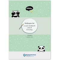Dabelino Liniertes Briefpapier-Set für Kinder: Tiere (Panda + Waschbär,