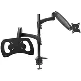 Trust Mara Dual Monitor Halterung mit Laptop Halterung, Höhenverstellbarer Monitor Stand für Monitor 32 Zoll Laptop Arm für 17 Zoll, Vesa Adapter 75/100 für Bildschirm und Schreibtisch