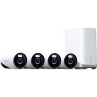 eufy Security eufyCam E330 Überwachungskamera aussen 4 Set, 4K, 24/7 Aufnahme, Netzstrombetrieben, Wi-Fi NVR, 1TB Festplatte, bis zu 10 Cams erweiterbar, lokaler Speicher, Gebührenfreie Nutzung