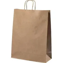 MAILmedia Papiertüte Gewundener Griff 320 x 120 x 410 mm 15,7 L Braun 200 Stück