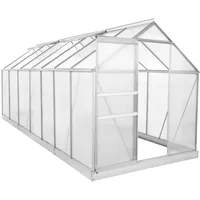 Zelsius Aluminium Gewächshaus für den Garten | inklusive Fundament | 430 x 190 cm | 6 mm Platten | Vielseitig nutzbar als Treibhaus, Tomatenhaus, Frühbeet und Pflanzenhaus