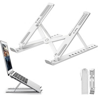 Laptop ständer, tablet ständer klappbar tablet ständer laptop stand adjustable laptop ständer höhenverstellbar Kompatibel mit 10-17 Zoll Laptops, Unterstützt Laptop, Handy, iPad (Kunststoff weiß)