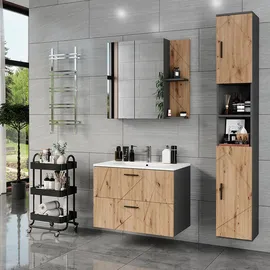 Vicco Irma Hochschrank 30 x 190 cm Anthrazit/Artisan Holz