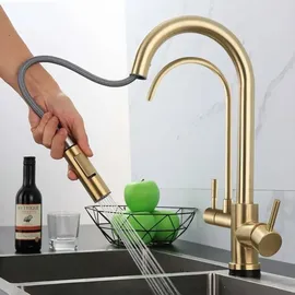 REA Eco Fresh Brush Küchenarmatur Gold