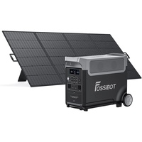 FOSSiBOT F3600 Solargenerator mit 420W Solar Panel, 3840Wh LiFePO4 Tragbare Powerstation, 3x230V AC Ausgang 3600W (7200W Peak), Stormerzeuger, LED-Licht für Outdoor Camping, Wohnmobile, Ausfälle