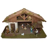 Alfred Kolbe Krippe Weihnachtsdeko (12-tlg), in Handarbeit gefertigt, mit Krippenfiguren beige