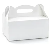 Partydeco 10 Tortenschachtel mit Griff 19x14x9cm lebensmittelechte Faltschachteln Pappschachteln Torten Kuchen Geschenke Schachteln Tortenkartons Hochzeit Weiß
