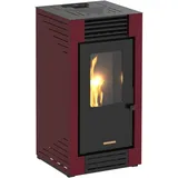 Pelletofen BLAZE "Poly 2025", rot (bordeaux), Kaminöfen, optional WLAN fähig