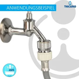 tecuro Schlauchplatzsicherung 3/4 Zoll, Messing verchromt - Gold