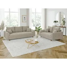 s-style möbel Couch Boucle 3-Sitzer + 2-Sitzer Beige