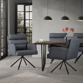 ML-Design Esszimmerstühle drehbar 2er Set Anthrazit, Rückenlehne, Auto-Position,