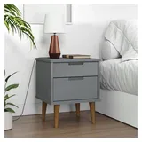 vidaXL Nachttisch Grau 40x35x48 cm Massivholz Kiefer