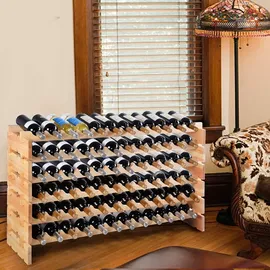 Costway Weinregal 119 x 29 x 72 cm Braun