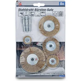 BGS Stahldraht-Bürstensatz Ø 25 - 75 mm 8-tlg