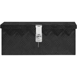 deluke DELUKE® Aluminiumbox mit Deckel Abschließbar Alubox Deichselbox Alu Anhängerbox Werkzeugkiste Transportbox Metallkiste, 50x15x20,5cm Schwarz