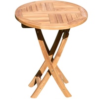 ALEOS. Echt Teak Holz Klapptisch Holztisch rund 60cm Gartentisch Garten Tisch Coamo Teakholz