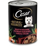 Cesar Natural Goodness in Terrine 400g reich an Rindfleisch mit Karotten, grünen Bohnen und Kräutern