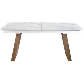 ac angel cerda Angel Cerdá Ausziehbarer Esstisch ovales Fass Porzellanmarmor aus Walnuss 1134