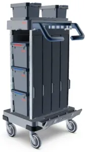 Vileda Professional Origo 2 A Reinigungswagen, Kompakter Reinigungswagen für Standorte mit begrenztem Lagerraum, 1 Stück