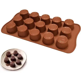PARENCE.- Silikonform mit 15 Kavitäten für Pralinen, Bonbons und Pralinen – antihaftbeschichtet, wiederverwendbar und leicht zu entformen – beständig bis -40°C bis +230°C – 21 x 10,5 cm