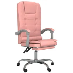 vidaXL Bürostuhl mit Massagefunktion Rosa Kunstleder