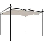 vidaXL Pergola mit Schiebedach 2,95 x 2,92 m Creme