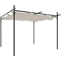vidaXL Pergola mit Schiebedach 2,95 x 2,92 m Creme