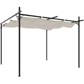 vidaXL Pergola mit Schiebedach 2,95 x 2,92 m Creme
