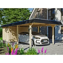 SKANHOLZ Carport Wendland 3,62 x 8,70 m unbehandelt mit Abstellraum