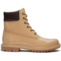 Timberland Womens 6 Inch Lace UP Waterproof Boot wheat patent leather 6 Wide Fit