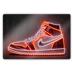 K&L Wall Art Glasbild »Glasbild«, BxH: 60 x 40 cm, Retro Mielu Vintage Neon Nike